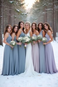 winter bridesmaid dress styles