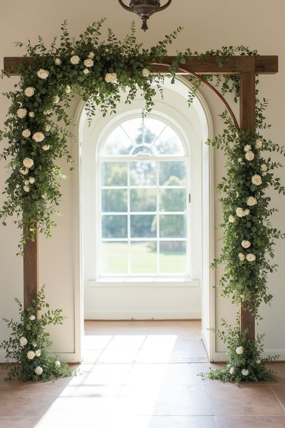 wood metal greenery combination